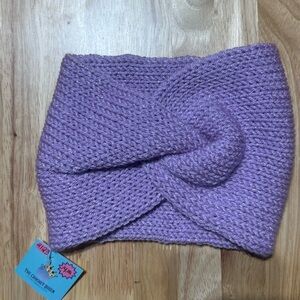 Handmade Sparkle Purple Knitted Earwarmer